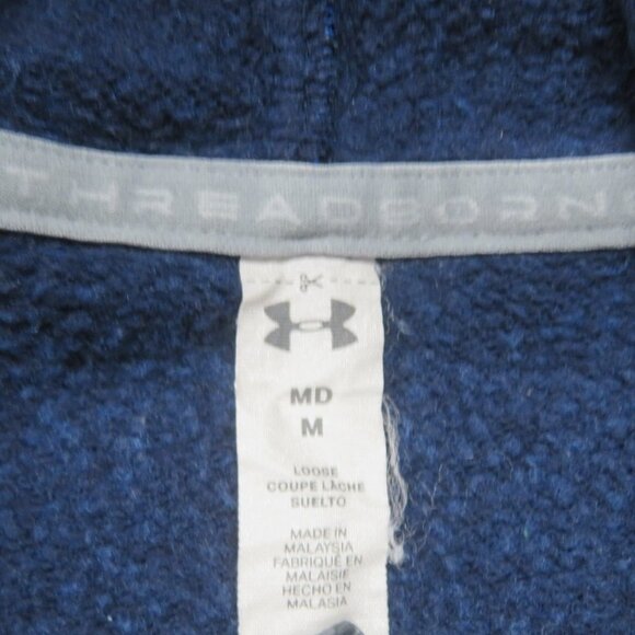 Under Armour Threadborne Hoodie Womens Medium Blue Loose Box Logo - Picture 6 of 6